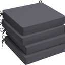 UNIKOME Outdoor Chair Cushions, Set of 4, 24"*24"*4", Water Resistant, Grey, 24x24x4 Inch