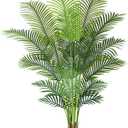 Artificial Palm Tree 6.2ft Tall Fake Palm Tree Indoor Decor with 18 leaves and Real Bark Design Faux Tropical Areca Palm Silk Floor Plant in Pot for Home Office Living Room Bedroom Decor 1pcs