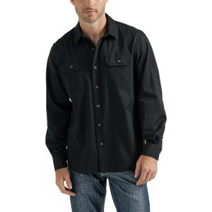 Wrangler Authentics Men's Long Sleeve Classic Woven Shirt (X-Large, Black)