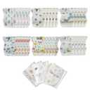 30 PCS Disposable Bibs for Toddlers, 6 Patterns Individually Packaged Baby Bibs with Catcher and Waterproof Liner for Boys Girls Eating, Baby Restaurant and Travel Essential