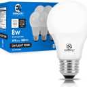 E ENERGETIC LIGHTING Light Bulbs 60 Watt Equivalent, A19 Daylight LED Light Bulbs, 15000 Hrs E26 Base, 8W 800LM 5000K Light Bulb, ETL Listed, Non-Dimmable, 8-Pack