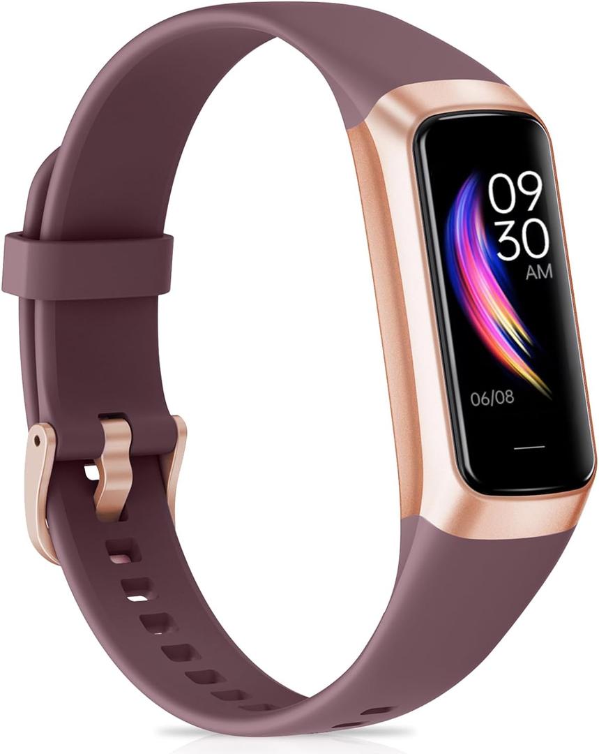 Fitness Tracker with 24/7Heart Rate, Blood Pressure, Sleep Tracking, Calorie, Activity Tracker with 1.1" AMOLED Color Screen, Waterproof Step Tracker for Android iPhones Women Men (Bordeaux)