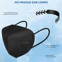 60/100 Pcs KN95 Face Mask for Adults,5 Layer Cup Dust Safety Masks, Filter Efficiency95%,with 10/20 Adjustable Mask Holder (100-a2 Black)