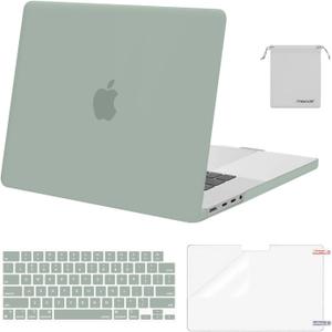 MOSISO Compatible with MacBook Pro 16 inch Case M5 2026 M4 2025 M3 M2 M1 2024-2021 A3429 A3428 A3403 A3186 A2991 A2780 A2485, Protective Hard Shell&Keyboard Cover&Screen Film&Pouch, Antique Green