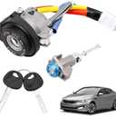 RAMATA 81900-1WK00 Ignition Lock Cylinder Start Switch with Keys, Left Driver Side Door Lock Cylinder, Compatible with 2011 2012 2013 2014 2015 Kia Optima 2013 2014 2015 2016 2017 Kia Rio