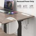 Furniture Drawer Outlet, Recessed Power Strip with (3) PD 20W USB Ports Fast Charging & (3) 15 Amp AC Outlets, (14 AWG) 5 FT White Spring Cord