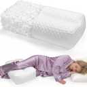 Shredded Memory Foam Knee Pillow for Side Sleepers, Supportive Leg Pillow for Side Sleeping, Relieve Hip Back & Leg Pain, White