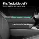 Model Y Center Console Cover/Pad Fit 2020 2021 2023 2024 2025,Faux Leather Tesla Model Y Armrest Mat,Ergonomic Support Cushion,Console Protector,Waterproof Wear-Resistant Scratch-Resistant