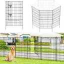 Metal Garden Fence 40 inch H x 28 inch W, 5 Panels (4 Panels + 1Gate), Total 11.6 ft, No Dig Fence Rustproof Animal Barrier Fencing for Dog, Rabbits, and Patio,Yard