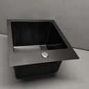 13x15x9 Inch Black Bar Sink Drop In - 18 Gauge Stainless Steel Small Kitchen Sink for RV, Wet Bar, Food Truck & Tiny Home, Nano PVD Gunmetal Matte Black Single Bowl with Strainer