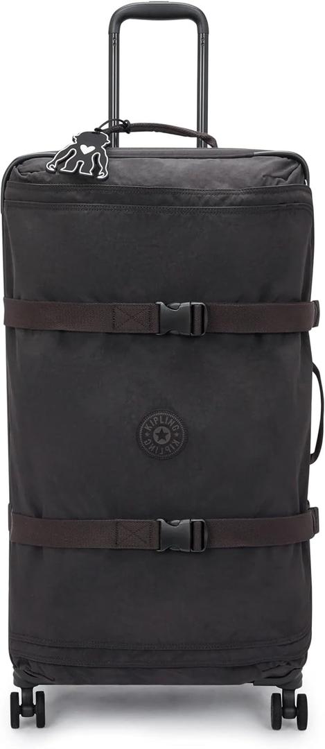 Kipling Spontaneous Softside Spinner Wheel Luggage, Integrated TSA Accepted Lock, Black Noir, Checked-Large,KI4193