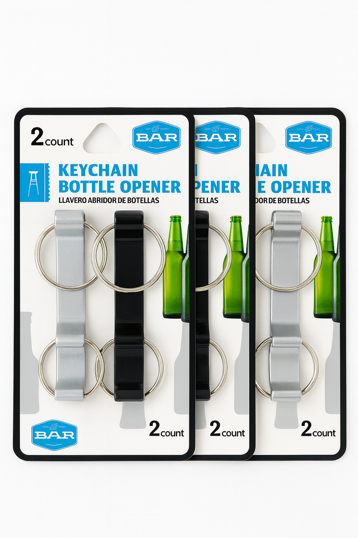The Bar Keychain Bottle Opener, 2 count,3 pcs