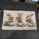 AOFANGGO Easter Pillow Cover 12X20 Inch Bunnies Eatting Carrots Rabbits Decorations Holiday Farmhouse Decorative Spring Pillow Case for Home Sofa Couch