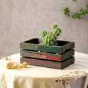 TIMRIS Set of 3 Rustic Distressed Wood Nesting Crates, Farmhouse Decorative Wooden Storage Boxes, Large Vintage Reclaimed Wood Baskets for Display (Random)