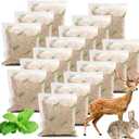 16 Pack Natural Deer Repellent Pouches, Peppermint Deer Repellent Keep Deers Out from Outdoor Tree Yard Attic Garden House, Long-Lasting Protection, Safe for Dogs and Children