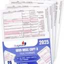 1099 MISC Copy A 2025 Federal Income Laser Tax Forms -Compatible with QuickBooks and Accounting Software, Pack of 25 Tax recipients, Copy A 1099 MISC ONLY