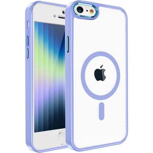 PinLiSheng Magnetic for iPhone Case [Mil-Grade Drop Protection] [Compatible with Magsafe] Shockproof Slim Transparent Protective Phone Case, (A-Blue, iPhone SE3/SE2/8/7)