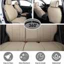 EKR CRV Seat Covers Custom Fit for Honda CRV 2015 2016 Full Set Car Seat Cover for SUV, Leather Truck Seat Protectors,Faux Leather(Beige)