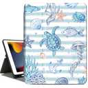 Vimorco Case for iPad 9th/8th/7th Generation 10.2 inch,for iPad Air 3 2019,for iPad Pro 10.5 inch 2017/2019,Protective Leather,Pencil Holder,Adjustable Stand Auto Wake/Sleep Smart Cover,Sea Animals