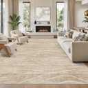10x12 Area Rug Washable Modern Rugs for Living Room, Light Brown