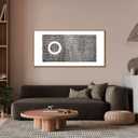 Abstract Round Dot Framed Canvas Wall Art Set,Minimalist Black and White Wall Decor,Modern Mid Century Circle Print,Neutral Geometric Artwork for Living Room,Bedroom-20 x40