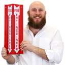 SmartSign Fire Extinguisher Projecting Sign, Fire Extinguisher with Arrow | 4" x 18" Polished Acrylic