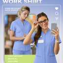 Women's Scrub Top Full Zip up Short Sleeve Nurse Shirts with 2 Zipper Pockets Jackets Lightweight Medical Uniform, S