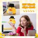 Soulchen 3 Pcs 7 Inch Wi-Fi Password Sign for Guests, Erasable Rubber Duck Wi-Fi Sign for Home Office Desk, Cute Yellow Duck Decor with Pen