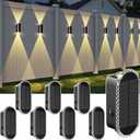 Solar Fence Lights Outdoor - 3000/4000/6000K 3 Modes, IP65 Waterproof Fence Lights Solar Powered, Up & Down Lighting Solar Wall Lights Outdoor for Backyard/Garden/Patio/Garage and Wall decor (8 pack)