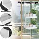 Rainmae 2 Pcs Window Plant Floating Shelves,10.6 Inch Wall-Mounted Plastic Window Sill Extender for Succulent Planters Micro Greens Herb Pots Indoor Shelves for Indoor Bathroom Kitchen Wall Shelf