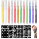 Temporary Tattoo Markers for Skin,12 Colors Washable Body Tattoo Pens+104 Unique Tattoo Stencils,Body Markers Temporary Tattoo Kit for Teens and Adult ZYH2311001KIT