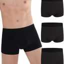 IRISMORII Incontinence Protective Underwear for Men Washable Bladder Leak Proof Boxer Brief 60 ml Absorbency Trunk 3 Pack (3 Black, Size  3XL)