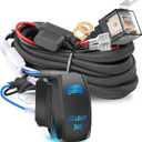 Nirider Wiring Harness 1 Lead, 12V 40A Rocker Switch Relay Fuse Nylon Wiring Harness Kit for LED Light Bars Fog Lights Work Lights Driving Lights Offroad LED Pods Wire Kit for Truck UTV ATV Boat