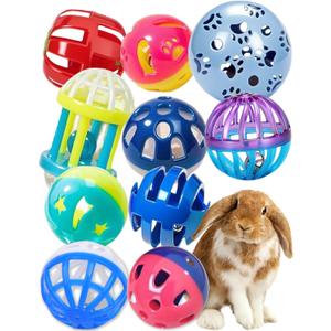 4 Pack Rabbit Toys for Bunnies - Safe, Fun & Long-Lasting Toys for Indoor Play, Bunny Loves Chasing & Chewing