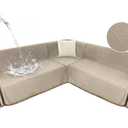 Waterproof Sectional Couch Covers Sectional Sofa Cover L Shaped Corner Sofa Slipcovers Blanket for Dogs Pets Washable Jacquard Quilted L Shape Furniture Protector (75x252 in, Light Khaki)