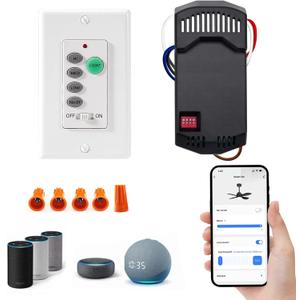 Humpptom Ceiling Fan Remote Control and Receiver Kit, Replacement for Hampton Bay, Hunter, Harbor Breeze, Westinghouse Smart Ceiling Fan Remote BY061-018WIFI