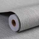 Grasscloth Wallpaper Textured 24in X 393in Fabric Contact Paper Brown Wall Paper Textured Linen Wallpaper Peel and Stick Self-Adhesive Thick Vinyl Embossed Film Wallpaper (Gray Brown)