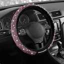 Skechers Womens Bling Steering Wheel Cover, Velvet with Sparkly Crystal Rhinestones, Stylish Car Interior Gift, Universal Fit 14" 1/2-15" for Cars, SUVs, Trucks, Pink Diamond