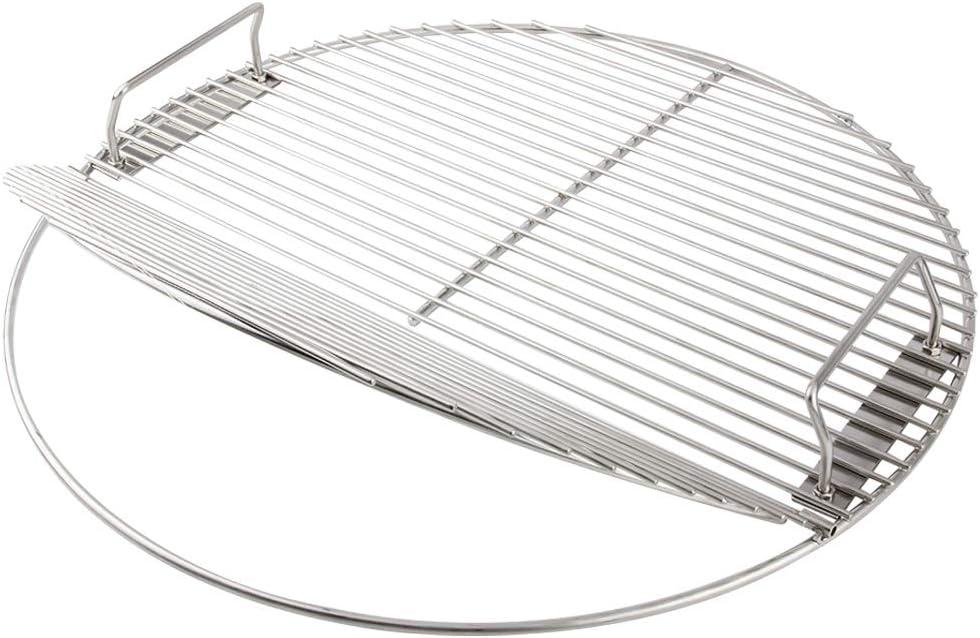 Cooking Grate 21.5 inch Kettle Grill Grate 304 Stainless Steel Round Hinged Cooking Grid Grill Accessory Replaces for Weber Original Kettle Series