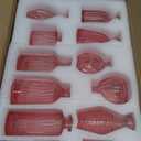 Pink Vase, Bud Vases Set of 12, Small Pink Glass Vases for Flowers Modern Ribbed Glass Bud Vase for Decor Wedding Flower Vase in Bulk Vintage Decor Bridal Shower Centerpieces Home Table Decoration