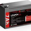 DR.PREPARE 12V 7Ah LiFePO4 Battery, Lithium Batteries 12v with 7A BMS, 4000+ Deep Cycle Lithium Iron Phosphate Rechargeable Battery for Fish Finder, Lighting, Alarm System