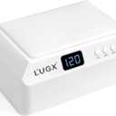 L'UGX Professional Nail Curing Lamp for Gel Polish Dryer 72W LED UV Nail Lights with Arm Rest Pillow & Retractable Tray,Perfect for Manicure & Pedicure at Salon & Home - Plug-in Nail Lamp (White)