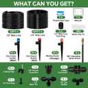 230FT Drip Irrigation System for Garden with 38pcs Adjustable Copper Nozzles & Emitters, Automatic Garden Watering System with 1/2" & 1/4" Tubing for Raised Bed, Yard, Greenhouse, Potted Plants, Lawn, 33FT 1/2'' Main Tube + 197FT 1/4'' Drip Tube
