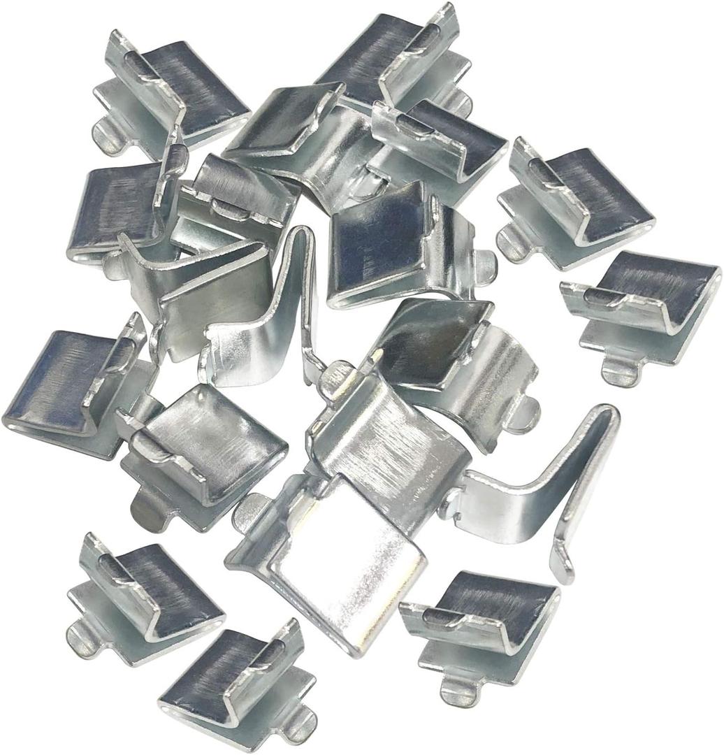 Bueyfolt Adjustable Steel Pilaster Shelf Support Clips -20 Pieces