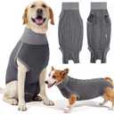 Dotoner Dog Surgery Recovery Suit Dog Suit for Male Female Neuter Anti-Lick Abdominal Wounds Bite Protective Outfit Alternative E-Collar & Cone Breathable Spay Suit for Medium Large Dogs, L
