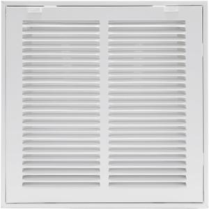12"W x 12"H [Duct Opening Size] Steel Return Air Filter Grille - Removable Face/Door for 1 inch Filters -HVAC Vent Cover Grill - White [Outer Dimensions: 14 5/8"W X 14 5/8"H]