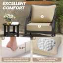 CRESTLIVE Sunbrella 5.5" Thick Deep Seat Patio Chair Cushions 24x24 Set of 2, Waterproof Outdoor Replacement Cushions for Wicker Sofa and Couch, Fade Resistant,Antique Beige