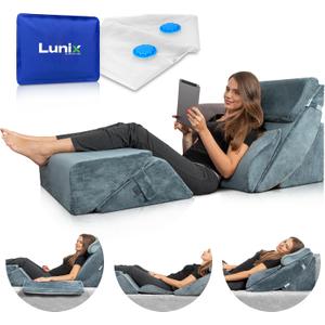 Lunix LX13 6-Piece Post-Surgery Recovery System, Orthopedic Bed Wedge Pillow Set for Tummy Tuck & Back Comfort - Zero-Gravity Memory Foam, Stone Navy