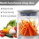 4-in-1 French Fry Cutter Potato Slicer with Container Manual Vegetable Chopper with 4 Blades Potato Cutter for Fries Apple Slicer & Onion Dicer