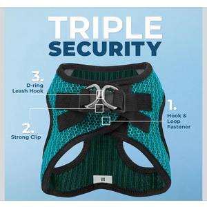 Voyager Step-in Air Dog Harness - All Weather Mesh, Reflective, No Pull Harness for Small, Medium Dogs, Cats - Secure with Hook & Loop Fastener, Buckle, Double D-Rings - Turquoise 2-Tone, XL Set of 1